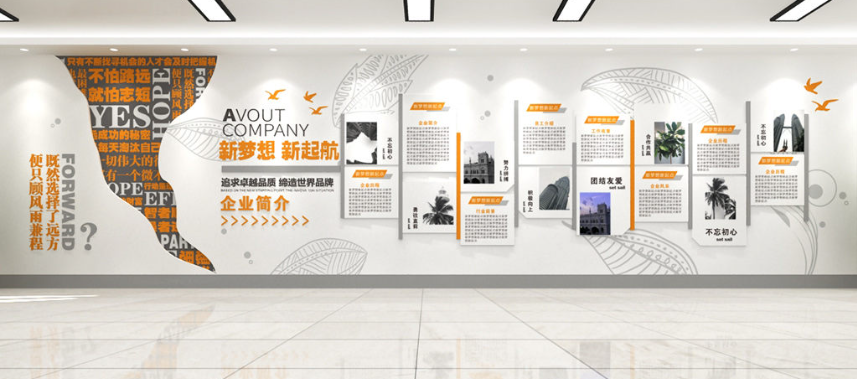 现代简约发展历程企业文化墙