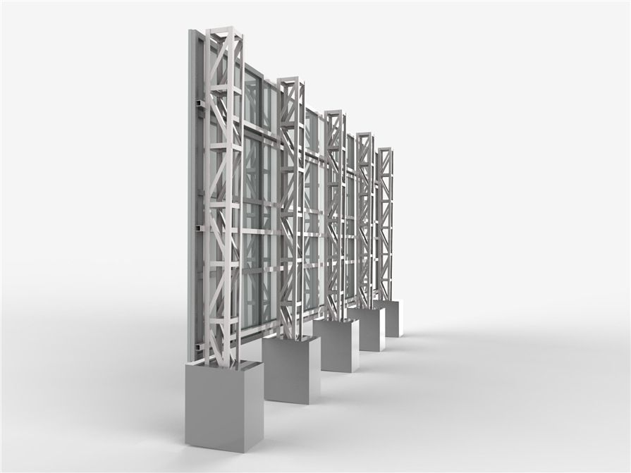 隔离施工现场美化市政环境标准10米高角钢格构柱围挡是如何现场安装的呢？