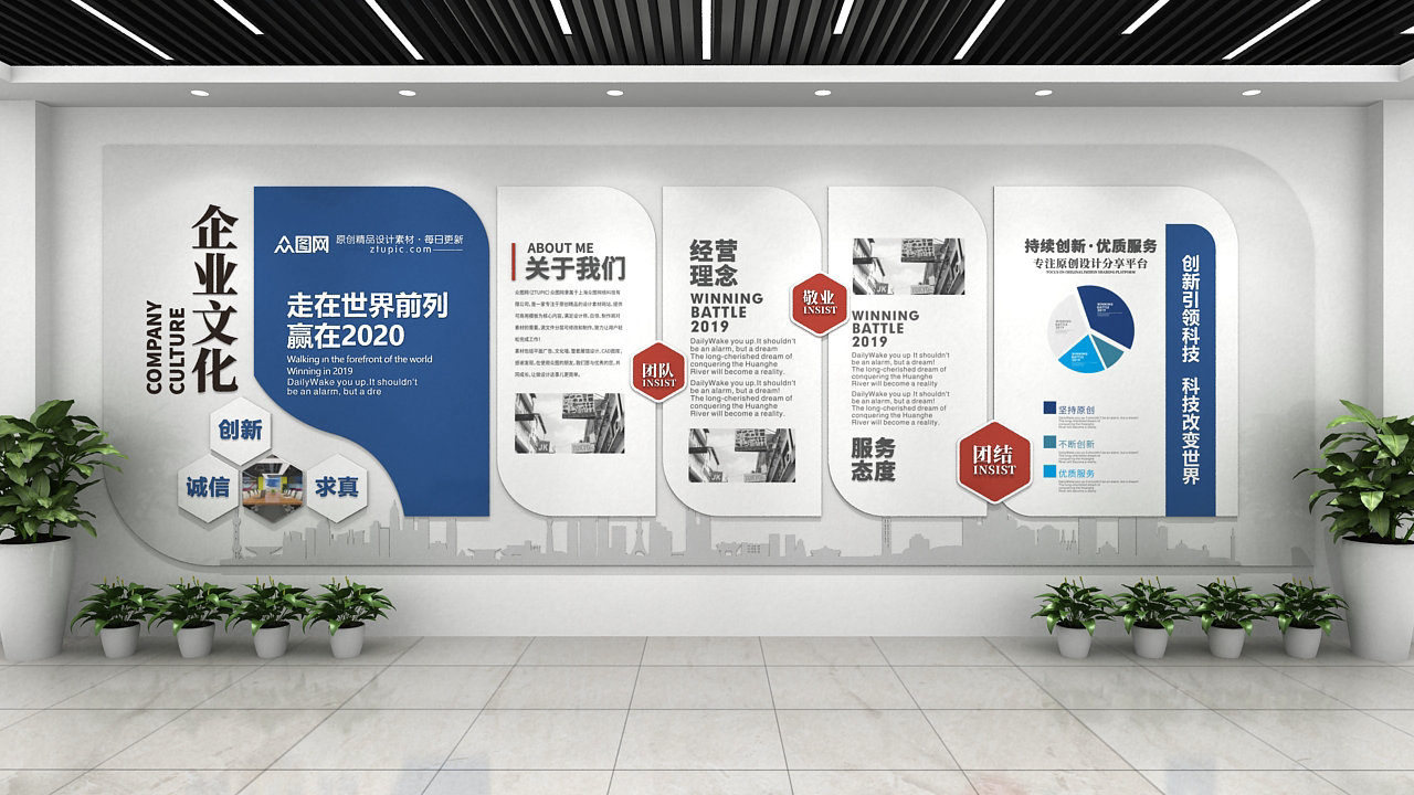 简约现代创新科技文化墙