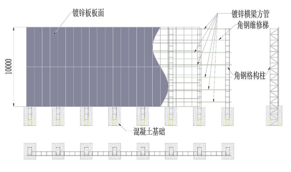 标准型六米高角钢格构柱围挡架构有哪些？