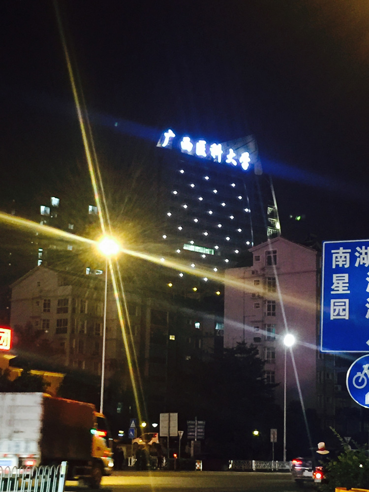 广西医科大学科技大楼LED楼顶发光字
